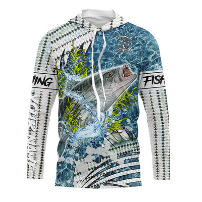 Striped Bass fishing custom scales water camo fishing shirt | Long sleeve, Long Sleeve Hooded Cornbee