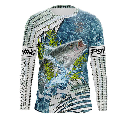 Striped Bass fishing custom scales water camo fishing shirt | Long sleeve, Long Sleeve Hooded Cornbee