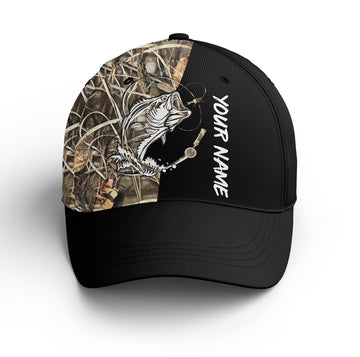 Beautiful Bass Fishing Tattoo Custom fishing hat Unisex Fishing Baseball Angler camo hat cap Cornbee