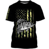 Crappie Fishing American Flag patriotic Black Camo Custom Name 3D All Over Printed Shirts Cornbee