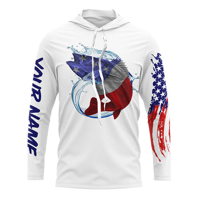 Personalized Walleye Fishing Jerseys, Walleye American flag fishing Long sleeve, Long Sleeve Hooded Cornbee