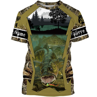 Walleye Fishing Customize Name Camo 3D All Over Printed Shirts Personalized Gift Cornbee