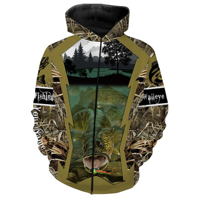 Walleye Fishing Customize Name Camo 3D All Over Printed Shirts Personalized Gift Cornbee