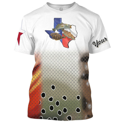 Texas Slam Redfish, Speckled Trout, Flounder fishing Texas Flag custom name 3D All Over print shirts Cornbee