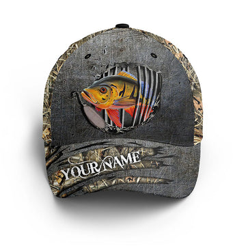 Peacock Bass fishing camo Custom fishing hat Fishing Baseball Cornbee