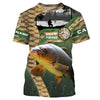 Carp Fishing Customize Name All-over Print Unisex fishing T-shirt Cornbee
