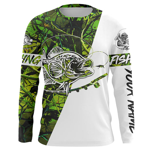 Crappie Fishing Green Camo fishing Tattoo Custom Name sun protection long sleeve fishing shirts Cornbee
