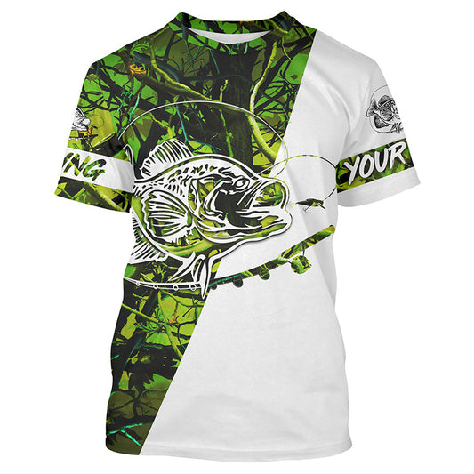 Crappie Fishing Green Camo fishing Tattoo Custom Name sun protection long sleeve fishing shirts Cornbee