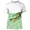 Custom Musky fishing green sea water camo tournament Fishing Jerseys, Muskie Fishing Apparel | T-shirt Cornbee