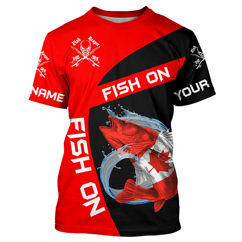 Walleye fishing Canadian flag patriotic Fishing Jersey, Personalized walleye fishing T-shirt Cornbee