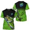 Custom green Largemouth Bass Fishing Jerseys, personalized bass fishing tournament Fishing T-shirt Cornbee