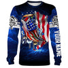 Bass Fishing 3D American Flag patriotic Customize name All over print shirts  Cornbee