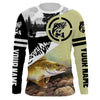 Walleye Fishing Fish On performance fishing shirt UV protection customize name long sleeves Cornbee