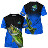 Custom blue Largemouth Bass Fishing Jerseys, personalized bass fishing tournament Fishing T-shirt Cornbee