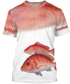 Red Snapper tournament fishing apparel Customize Name All-over Print Unisex fishing T-shirt Cornbee