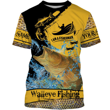 I am a fisherman Walleye Fishing Custome Name All Over Printed Shirts Cornbee