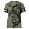 Bass hunter fishing American flag Custom UV sun protection Fishing T-shirt jerseys Cornbee