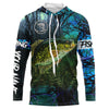 Crappie Fishing blue camo Custom name Performance Long Sleeve UV protection fishing shirts Cornbee