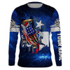 Texas Flag TX Bass Fishing US blue galaxy shirts for men Performance Long Sleeve UV protection quick dry Customize name UPF 30+ Cornbee