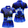 Personalized Blue Flame Bowling Personalized All Over Printed Shirt For Women Cornbee
