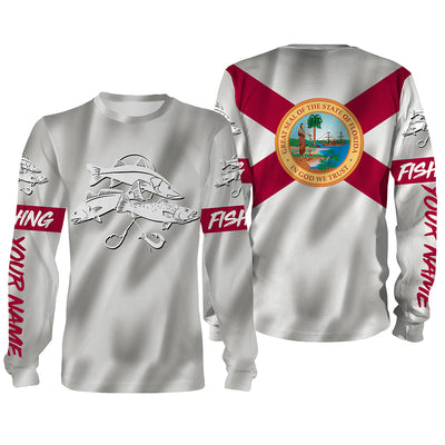 Inshore Slam Snook, Redfish,Trout fishing Florida State Flag 3D All Over print shirts saltwater personalized fishing apparel Cornbee