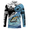 Tuna Fishing Fish On blue saltwater custom fishing apparel UV protection Cornbee