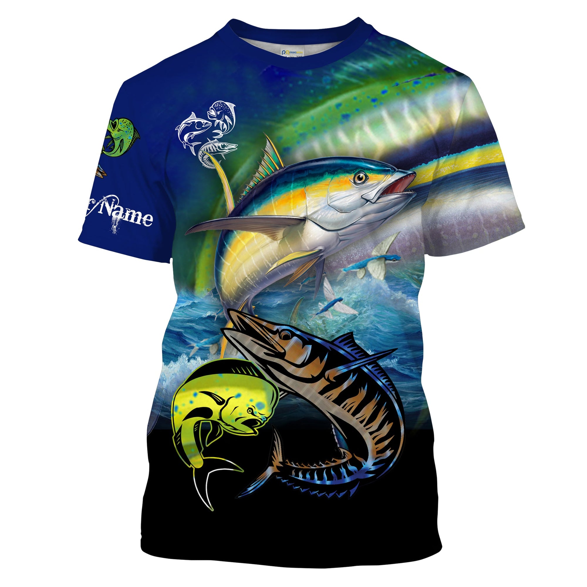 Mahi Mahi ( Dorado), Wahoo, Tuna fishing Customize Name All-over Print Unisex fishing T-shirt Cornbee