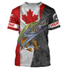 Personalized Northern pike Fishing Jerseys, Custom Canadian flag Cornbee