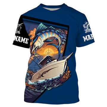 Marlin Fishing 3D All Over printed Customized Name Shirts Cornbee