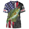 Custom American Flag patriotic Crappie Fishing Jerseys, Personalized Crappie fishing T-shirt Cornbee