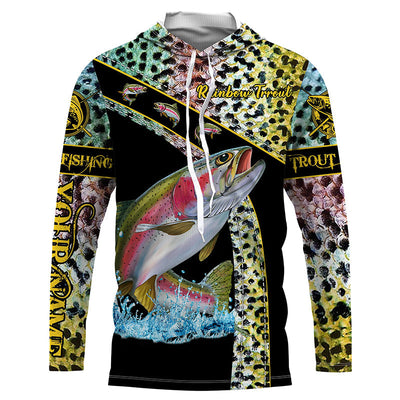 Rainbow trout fishing scales UV protection Custom long sleeve fishing shirts Cornbee
