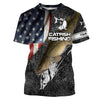 Flathead catfish fishing american flag patriotic fishing shirts for men Performance UV protection quick dry Customize name Cornbee