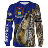 Walleye fishing Michigan Flag Customized name 3D All Over print shirts personalized fishing apparel Cornbee