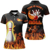 Personalized This Is How I Roll, Black Flame Bowling  Name All Over Printed Shirt For Women Cornbee