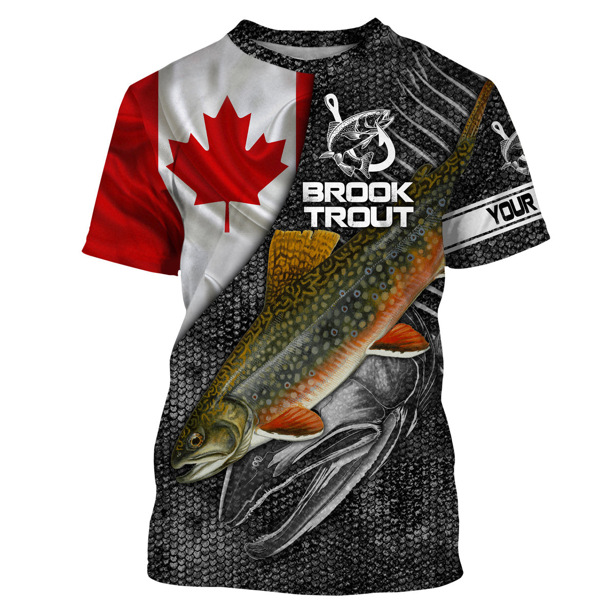 Canadian Flag Brook trout Fishing Custom name fishing shirts jerseys Cornbee
