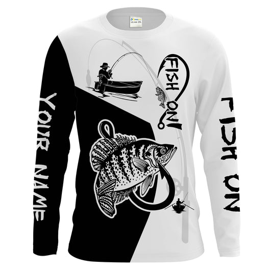 Crappie Fish On tournament fishing apparel UV protection UPF 30+ long sleeves Cornbee