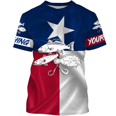 Redfish trout flounder Tattoo Texas Slam fishing Texas Flag 3D All Over print shirts saltwater personalized fishing apparel Cornbee
