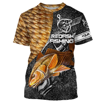 Bull Redfish puppy drum tackle fishing shirts for men Long Sleeve UV protection quick dry Customize name UPF 30+ gift for anglers Cornbee