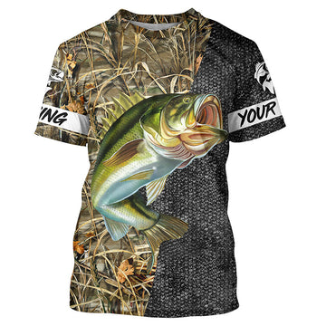 Custom Largemouth Bass Fishing Camo Personalized bass fishing jerseys T-shirt Cornbee