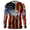Personalized Crappie Fishing American Flag patriotic performance Fishing Shirts Cornbee