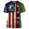 Bass Fishing American Flag patriotic Custome Name 3D All Over Printed Shirts, Personalized Fishing gift Cornbee