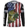Largemouth Bass fishing American Flag Patriotic Fourth of July personalized fishing shirts Cornbee