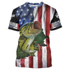 Largemouth Bass fishing American Flag Patriotic Fourth of July personalized fishing shirts Cornbee