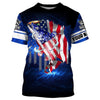 Walleye Fishing 3D American Flag patriotic Customize name All over print shirts Cornbee
