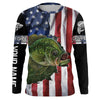 Crappie fishing American Flag Patriotic Fourth of July personalized Crappie Long sleeve fishing shirts Cornbee
