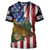 Flathead Catfish fishing American Flag Patriotic Fourth of July personalized Catfish fishing T-shirt Cornbee