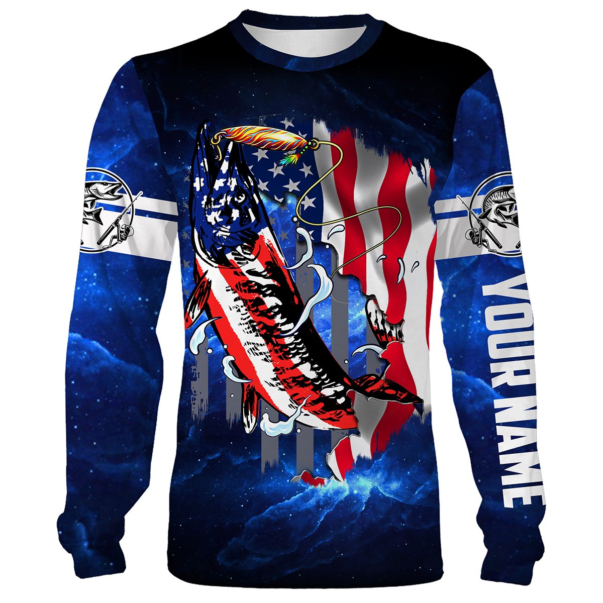 Musky Fishing 3D American Flag Patriot Customize name All over print shirts - personalized fishing gift Cornbee