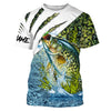 Crappie fishing green scales freshwater fish Custom Name Fishing shirts Cornbee