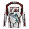 "Born To Fish" King mackerel fishing red camo Custom 3D UV protection long sleeve Fishing Shirts Cornbee