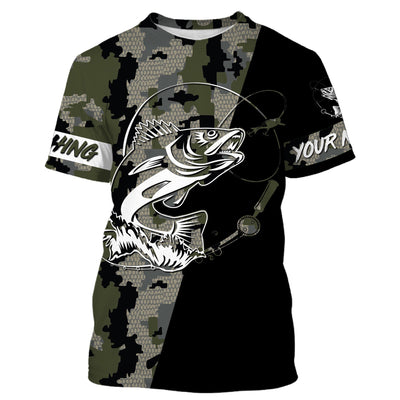 Walleye Fishing Camo Customize name 3D All over print shirts Cornbee